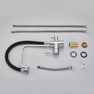 <span class=keywords><strong>Robinet</strong></span> de cuisine YF 2026 moderne et contemporain en laiton nickel brossé 3-en-1 avec <span class=keywords><strong>robinet</strong></span> d'eau pure, bec flexible en silicone et 3 modes de <span class=keywords><strong>jet</strong></span> - Product Image 4