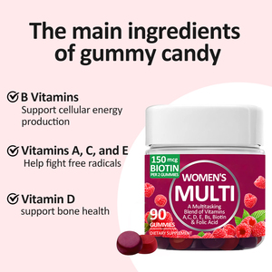 Suministro de 45 <span class=keywords><strong>d</strong></span>ías para mujeres, multivitaminas, vitaminas gomosas, 90 onzas, vitaminas para adultos, ácido fólico <span class=keywords><strong>D</strong></span>, sabor a bayas para mujeres embarazadas - Product Image 2