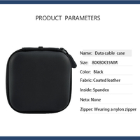 Boîte d'emballage carrée personnalisée pour câble de données Sac organisateur de câble USB étanche résistant à la pression Étui d'accessoires numériques noir en EVA