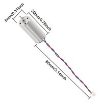 JL-0720 7x20mm Moteur sans noyau brossé 13000KV Mini Micro moteur cc avec fil de borne JST-1.25 pour quadrirotor RC et utilisation de ventilateur
