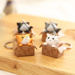 Porte-clés chat mignon petite boîte femmes hommes Kawaii chaton voiture porte-clés mode lettre porte-clés Animal bijoux rencontre cadeau d'anniversaire - Product Image 2