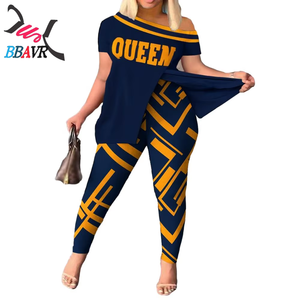 Ensemble pantalon et t-shirt pour femme, imprimé numérique tendance, taille extra large, ensemble pantalon et haut d'été pour femme - Product Image 6
