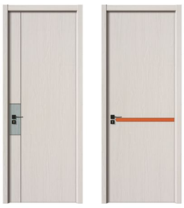 Porte principale en bois indien personnalisable finition gris clair design moderne simple pour villa indienne vente en gros - Product Image 3