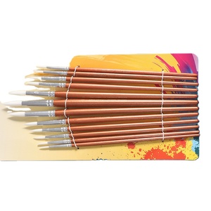 Professional Round & Flat Paint Brushes High Elastic Nylon Hair <b>Wood</b> Handle No Shedding for Acrylic <b>Canvas</b> Painting - Product Image 4