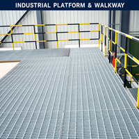 Plateforme industrielle en grille de barres d'acier au carbone soudées, galvanisées à chaud, résistantes à la corrosion, durables et de haute résistance, fabriquées sur mesure en usine