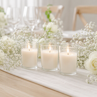 Décoration de table de banquet de mariage, porte-bougie en verre transparent, mini-gobelet en verre, vente en gros