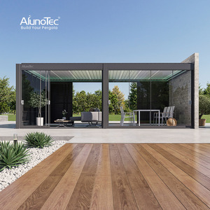AlunoTec Louvered Aluminium Overkapping Motorisch Bediende Paviljoen Winddichte Zonwering Pergola's Terras Buiten Tuinieren - Product Image 1