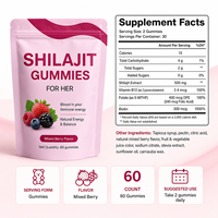 Bonbons gélifiés aux baies mélangées et au Shilajit avec Ashwagandha pour l'équilibre hormonal adulte, l'énergie, le soutien immunitaire et la gestion du métabolisme