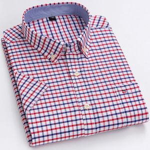 Chemise <span class=keywords><strong>Paul</strong></span> pour homme, 100 % coton popeline, manches courtes, sans repassage, style décontracté chic, grande taille, pour l'été, idéale pour les hommes d'âge mûr et seniors - Product Image 2