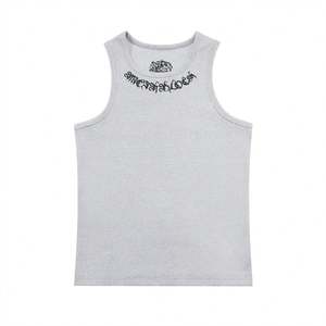 Débardeur de fitness <span class=keywords><strong>sans</strong></span> manches pour homme, texture côtelée, 380g, broderie gothique, gilet personnalisé avec logo, pour vêtements de sport et t-shirts de gym - Product Image 2