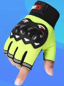 Gants de moto demi-doigts pour hommes et femmes avec poignées, protège-mains de vélo de route d'été, coton/polyester, protection - Product Image 3