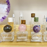 Élégant flacon de parfum en cristal en forme de boule, vide, vintage, de collection, fait main, en pierre, pour Noël, parfum, Feng Shui, fleur, amour