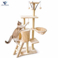 Arbre à chat multi-niveaux avec condo cylindrique et paniers, poteaux en sisal, tour à chat en peluche pour chats d'intérieur et chatons