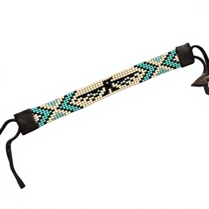 Pulsera de Cuentas Hecha a Mano con Piedras Negras, Amarillas y Plateadas, Otras Formas para Hacer Pulseras, NOUSHAD HANDICRAFTS NH-710 India - Product Image 1
