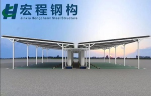 Structure en acier solaire, structure en acier solaire, abri de stationnement pour voiture, abri de recharge pour voiture, module photovoltaïque - Product Image 5