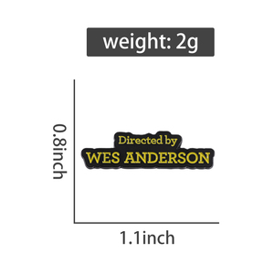 "Réalisé par WES <span class=keywords><strong>ANDERSON</strong></span>" Dessin animé anglais nom émail broche mode vêtements accessoires cadeau pour les amis - Product Image 6