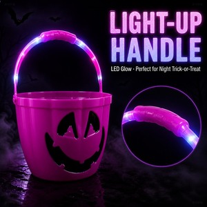 Oferta de Sombreros: Cubo de Calabaza Luminoso de Plástico para Halloween, Jack O' Lantern Brillante para Fiestas de Dulces o Travestiduras de Halloween - Product Image 2