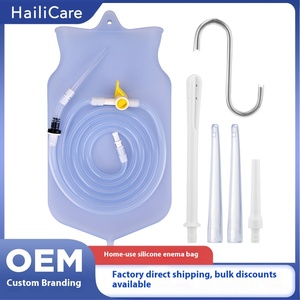 Sac à eau en silicone 2L avec 4 raccords de tuyau de buse Sac de lavement de nettoyage intestinal pour chien Rincer l'intestin avec de l'eau - Product Image 2