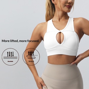 European <strong>American</strong> High Support Shockproof <strong>Sports</strong> <strong>Bra</strong> for Women Crisscross Straps Hollow Back Design Spandex/Nylon Material for - Product Image 4