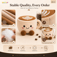 Peluches originales en forme de tasse à café |   Jouets en peluche mignons en forme de boissons en gros pour festivals, salons professionnels, cafés et cadeaux d'entreprise