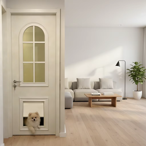 Puerta Francesa Blanca Delicada <span class=keywords><strong>para</strong></span> Perros, Mueble <span class=keywords><strong>para</strong></span> el Hogar, Puerta <span class=keywords><strong>de</strong></span> <span class=keywords><strong>Madera</strong></span> con Vidrio Insonorizado, Protección Contra el Polvo, Gran Oferta - Product Image 6