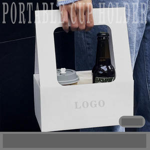 Portador de papel personalizado IMEE, soporte para bebidas para llevar, bandeja de café desechable con capacidad para 2 tazas, soporte para bebidas frías y calientes - Product Image 2