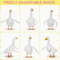 Abbylike Poseable Gänseflügel 23-28 Zoll, Weiß, Tiermotiv, Gartenkunst, Außendekoration mit Wellenrand (1 Stück)