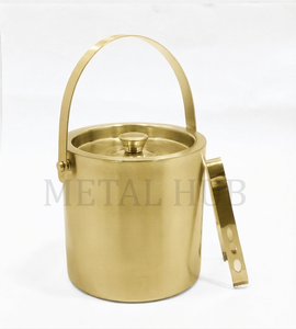 Seau à glace en acier inoxydable de qualité supérieure avec couvercle et pince, poignée durable, double paroi, refroidisseur de bar pour la maison, les fêtes et les restaurants - Product Image 5