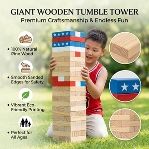 Bloques <span class=keywords><strong>de</strong></span> Madera <span class=keywords><strong>de</strong></span> Pino para Apilar, <span class=keywords><strong>Juego</strong></span> <span class=keywords><strong>de</strong></span> Construcción <span class=keywords><strong>de</strong></span> Torres Gigantes, Juguete Educativo, <span class=keywords><strong>Juego</strong></span> <span class=keywords><strong>de</strong></span> Bloques <span class=keywords><strong>de</strong></span> Madera para Apilar Torres - Product Image 2