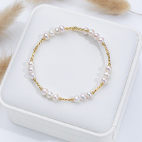 Natürliches Süßwasserperlen-Armband für Damen, verstellbares elastisches Ringarmband, modisch, hochwertig, 2025, Handaccessoires, Großhandel