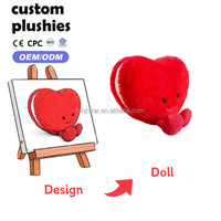 Peluche douce et moelleuse en forme de cœur, jouet mascotte mignon et confortable pour mariage, cadeau, promotion de marque, logo personnalisé