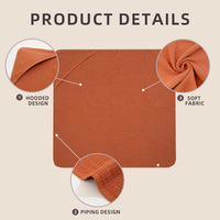 Serviette de bain à capuche 80x80cm (31x31in) en gaze de crêpe 4 couches, fabrication OEM sur mesure, marque privée, achat en gros, CPC REACH OEKO-TEX