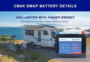 CBAK 12.8V LiFePO4 リチウム鉄電池モジュール 2000サイクル IP56 交換式バッテリーパック 75Ah 300Ah 4セル モデル25220 -20～60℃ - Product Image 6