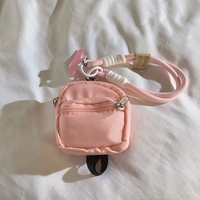 Porte-monnaie mini mignon de dessin animé, sac de rangement Bluetooth, sac à main en nylon avec pendentif et porte-clés
