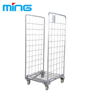 High Quality 2 Side Multipurpose Galvanized Roll Cage Trolley Container - Product Image 5