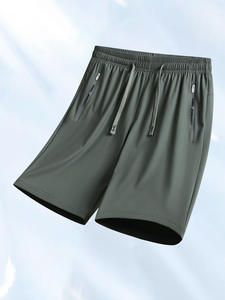Pantalones cortos deportivos de seda helada de fabricante, pantalones cortos de secado rápido para hombre informales de talla grande elásticos sueltos de verano - Product Image 5