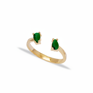 Pear Design Emerald <b>CZ</b> Stone 925 Sterling Silver Adjustable <b>Ring</b> Luxurious Wedding Party Dainty Handmade Fine Jewelry - Product Image 2