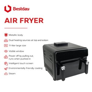 <span class=keywords><strong>Friteuse</strong></span> à air numérique à affichage LED avec logo personnalisé, luxe, 11L, acier inoxydable, contrôle multilingue, entièrement en métal - Product Image 3
