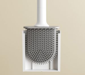 Cepillo de limpieza de inodoro de silicona con mango de plástico de dos secciones y TPR suave, superventas y económico - Product Image 6