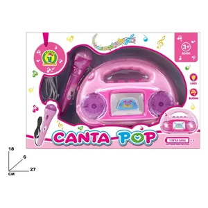 Máquina de karaoke Canta Pop Toy con micrófono, luces y música para niños mayores de 3 años, color rosa - Product Image 1