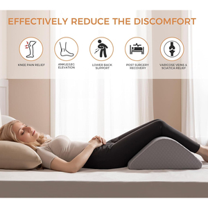 Almohada de Espuma Viscoelástica <span class=keywords><strong>para</strong></span> Rodilla, Soporte de Elevación de Piernas Postoperatorio, Funda Extraíble 100% Poliéster, Alivia <span class=keywords><strong>la</strong></span> Zona Lumbar - Product Image 5