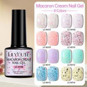 Vernis à ongles gel effet crème glacée pailletée, couleur macaron, crémeux, frais, brillant, pour manucure et nail art, vente en gros - Product Image 1