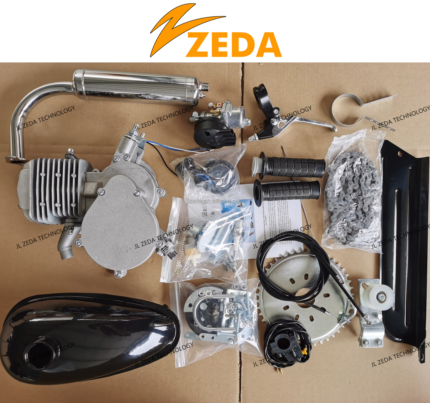 ZEDA Gasoline Beach Cruiser 50cc Moped Gas Bike Engine Set