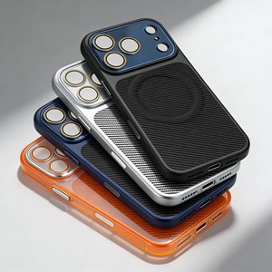 Coque de téléphone magnétique givrée couleur originale Senyor pour iPhone 17 16 15 Pro Max, antichoc, design fibre de carbone, coque arrière - Product Image 2