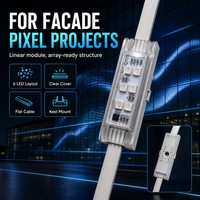 Projecteur LED Pixel Rectangulaire RGBW 1.8W DC24V DMX512 pour l'extérieur, idéal pour les décorations de Noël permanentes, les corniches de toit et les éclairages de contour de bâtiment
