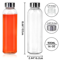 Groothandel Ronde Glazen Drinkflessen met Schroefdop 12oz 16oz 18oz Lege Melk Fruit Sap Glazen Flessen 500ml Met Dop