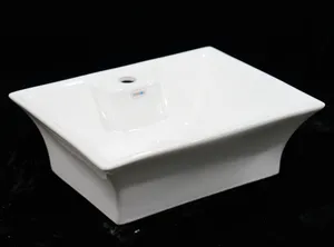 Precio directo de fábrica, artículos sanitarios de baño cuadrados blancos, lavabo de mano artístico de 6L de capacidad