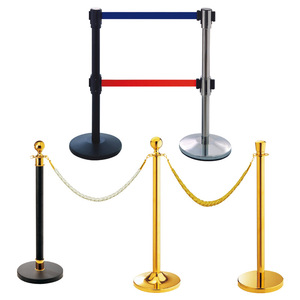 Stainless Steel Retractable Belt Railings 2M Queue Posts With Sign <b>Holder</b> For Crowd <b>Control</b> And Event Guidance - Product Image 4