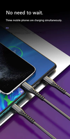 Kabel Data Pengisian Cepat Tahan Lama Universal 3-in-1 USB Type-C 1.2M dari Nylon Terjalin untuk iPhone & Kamera