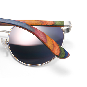 Lunettes de soleil polarisées en bois pour hommes et femmes, avec logo personnalisé imprimé au laser, monture ronde, vente en gros OEM Chine - Product Image 5
